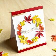 创意树叶金属切割模具，DIY剪贴簿相册和压花模板，贺卡制作工具，卡片纸切割工艺品，礼品卡制作模板模切。