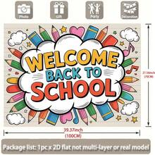 2D Flat 1pc Plane, 2D Plane Banner 1 Pc , Welcome Back To School Background Cloth Decoration, Artistic Decoration, Suitable For Gifts, Parties, Living Rooms, Apartments, Bedrooms, Dormitories, Home Decoration, 2D Plane - 1pcs - View 4
