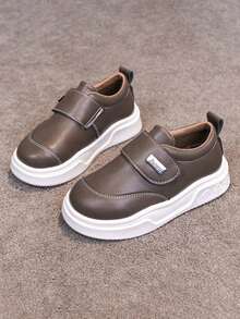 1双男女通用简约平底软底防滑休闲运动鞋，时尚百搭儿童帆布鞋，适合春、夏、秋、冬四季穿着 - 棕色 - 查看 5