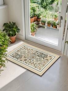 1pc Simple Style Silicone Kitchen Mat With Light-Colored Block Print Design, Soft Luxury Anti-Fatigue Kitchen Carpet With Cushioning, Water-Absorbent, Quick-Drying And Non-Slip Properties, Suitable For Kitchen, Bathroom, Entryway, Laundry Room, Etc. ,Room Decor - Multicolor - View 8