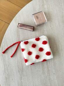 MEYOU FAIRY New Valentine's Day Collection, New Year's Love Dot Makeup Bag, Portable Handbag, Storage Bag, Toilet Bag, Tie Rope Makeup Bag, Cosmetics Storage Tissue Storage, Essential Travel Bag, Storage Bag, Women's And Girls' Sanitary Napkins Storage Bag, Inner Bag