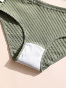 7条装女士罗纹棉质内裤，性感低腰女士三角裤，舒适透气运动内裤 - 彩色 - 查看 12