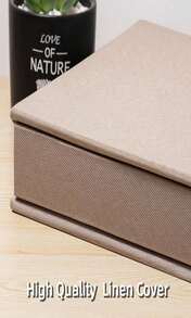 Photo Album Self Adhesive 3x5 4x6 5x7 6x8 8x10 85x11 11x106 Magnetic Scrapbook Album DIY Length 11x106 Inch 40 Pages Linen Cover DIY Photo Album With A Metallic Pen And And Plastic Board(Grey) - ColorA - View 2