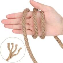 10毫米厚黄色黄麻绳，32.81英尺长，3/8英寸直径，坚固耐用，适用于手工制作、猫抓柱、园艺、农舍装饰、家居装饰等。