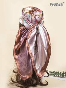 1 chiếc khăn lụa in họa tiết mùa xuân/hè mới dành cho nữ, dài 90cm, kiểu dáng bandana & khăn vuông, phụ kiện tóc, băng đô, dây buộc tóc, khăn trùm đầu, phụ kiện thời trang, vòng cài tóc, kiểu abaya, phù hợp cho kỳ nghỉ biển và cuộc sống hàng ngày, giúp tôn lên vẻ ngoài của bạn. - màu nâu - Xem 1