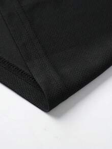 Men's Golf Polo Shirt, Fashion Business Casual Printed Short Sleeve Collared Button Design - Black - View 4