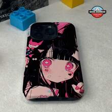 Arte temático de anime diseñado para modelos de  16, 15, 14, 13, 12 y 11 Pro Max Plus.Esta funda 2 en 1 para teléfono móvil cuenta con una carcasa interna protectora y un soporte de anillo, ofreciendo protección para la lente y resistencia a los golpes.Es un gran regalo tanto para hombres como para mujeres durante el Año Nuevo y Navidad. - Blanco - Ver 2