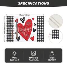 1/4/6 piezas Manteles individuales de lino, el lino se puede lavar a máquina, diseñado en Estados Unidos el Día de San Valentín, utilizado para la decoración de la mesa de la cocina. - Multicolor - Ver 13