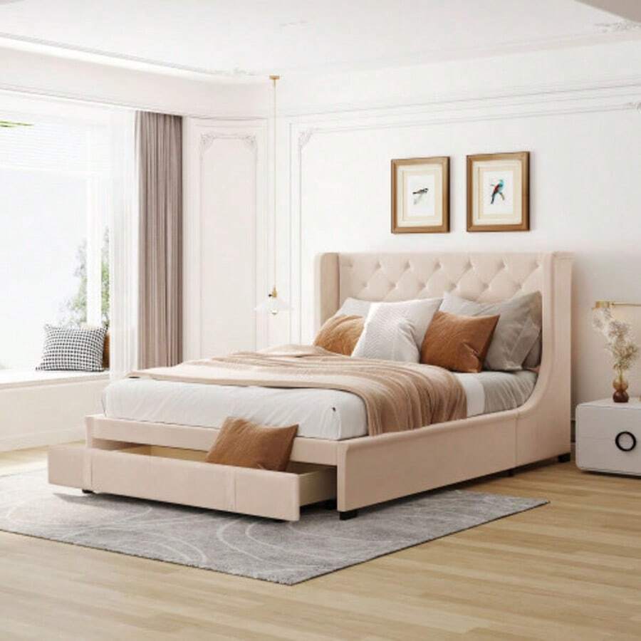 Bed Frames - Beige - View 1