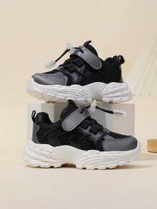 2025 Spring/Autumn New Kids Breathable Mesh Casual Sneakers, Running Shoes For Boys And Girls - Black - View 1