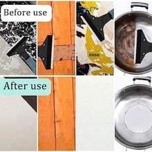 Rascador de piso de hoja de afeitar resistente de 4 pulgadas, mango de 45 pulgadas de largo, rascador de pared de vidrio de limpieza, con 10 cuchillas, herramientas para pelar pintura, azulejos, pisos - / - Ver 5