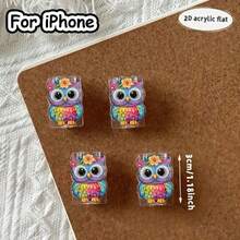 2/4/8pcs Cartoon Puppy & Owl Pattern Cable Protector, Cute & Fashionable Saver, Acrylic Material, Protect Charging Head, Earphone, Phone Cables From Breaking, Extend Data Cable Lifespan, Compatible With Android Type-C/Apple 20W Fast Charging Cable - Multicolor - View 21