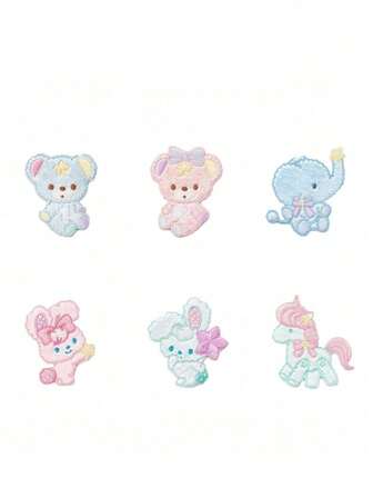 1 st söt plyschbjörn broderad tyglapp, DIY dekorativ mode självhäftande klistermärke