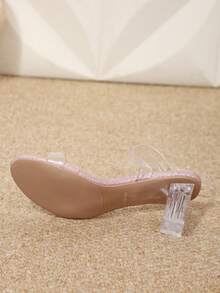 1 Pair Solid Color Bohemian Beach Party Sexy Buckle Strap High Heel Sandals For Women, Suitable For Party, Office, Wedding, Spring/Summer Wear With Dresses Or Casual Outfits - Hot Pink - View 2