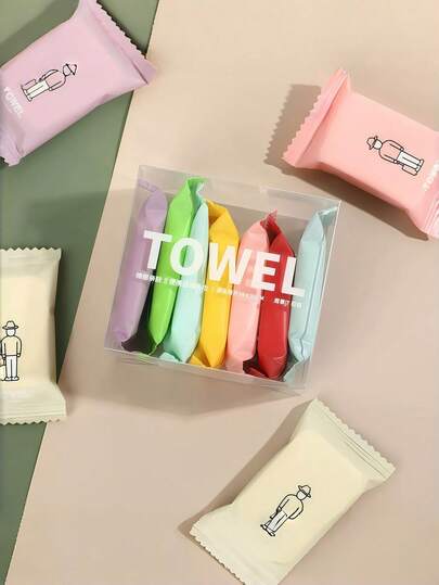 7/14片装压缩一次性面巾，便携式洁面湿巾，加厚干湿两用旅行必备，小巧便携，适合新婚旅行，遇水膨胀至约24cm*30cm，加厚加大浴巾/旅行洁面湿巾，独立包装，方便携带，适合秋季装饰、节日、浴室装饰。