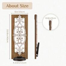Wood Wall Candle Holder For Farmhouse Decorative Pillar Candle Holders For Wall Decor Vintage Shabby-Chic Wooden Candle Sconces Set Of Two For Fireplace Living Room Bedroom AC568-B - 3d Embossed - View 4