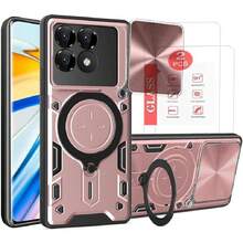 Case For Xiaomi Poco F6 Pro - With Screen Protector And Built-In Phone Stand - Black, 37008871 - 淺灰紫 - 查看 1
