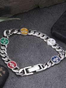 1pc Five Wealth Gods Linked Bracelet, Style Fashion High-End Versatile Bracelet