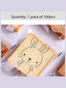100pcs/Pack Bread Bags, Toast Bags, Bread Packaging Bags, Self-Adhesive Bags, Baked Goods & Fruit Packaging Bags, Self-Sealing Bags, Home & Kitchen Storage Supplies, Back To School Essentials - Clear - View 6