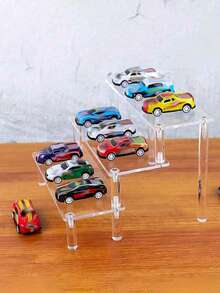 1个透明亚克力桌面汽车模型展示架，透明亚克力小雕像支架，多层娃娃展示架，桌面装饰展示柜。多层香水展示架，多功能收纳整理架。 - 無色 - 查看 4