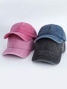 1 chiếc mũ lưỡi trai kiểu cổ điển unisex, đã qua xử lý giặt, nhiều màu sắc, phù hợp cho đi làm hàng ngày, hoạt động ngoài trời, cắm trại, xây dựng đội nhóm, tụ họp, v.v. - Nhiều màu - Xem 8