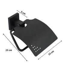 OISE ART STORE Porta Rotolo Carta Igienica A Muro Con Coperchio Basculante Acciaio Nero 79981 - - Multicolore - Visualizzare 2
