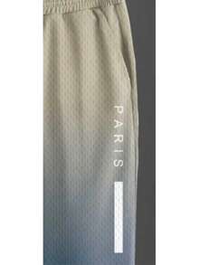 Bộ 2 món/Bộ áo thun nam cổ tròn tay ngắn màu ombre thoải mái, mềm mại cao cấp kèm quần jogger, trang phục phổ biến - Màu xanh lam - Xem 5