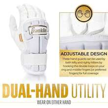 Franklin Sports - Protector de Mano y muñeca de béisbol, Protector de muñeca para bateo Serie PRT , Protector Mano y muñeca para bateadores, Mano Derecha e Izquierda, Talla única, Adulto - Blanco - Ver 2