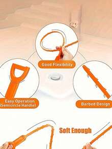 Bộ 1/4 dụng cụ thông tắc cống dài 20 inch, dụng cụ bắt tóc dùng cho bồn rửa nhà bếp, vòi sen, phòng tắm, bồn tắm, hiệu quả trong việc bắt tóc khi thông tắc cống, dụng cụ nhà bếp, phụ kiện phòng tắm. - Nhiều màu - Xem 8