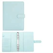 A5皮革活页笔记本，6孔活页笔记本封面，适用于A5内芯纸，可替换内芯的个人计划活页夹封面，带磁性按扣（不含内芯） - 彩色 - 查看 8