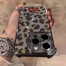1pcs Leopard Print Phone Case Compatible with Apple Phone17ProMax 16 15 14Plus 11 12 13 ProMax, Antidrop Phone Case, Camera Protection Phone Case, Vintage, Personality, Fashion, Exquisite, Can Be Given To Friends, You Can Give It To Yourself - Negro - Ver 5