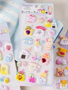 1张3D立体贴纸，可爱装饰贴纸，图案为一只萌萌的小猫，3D泡沫贴纸，小动物3D泡泡贴纸，适合装饰笔记本电脑、手机壳、水瓶和其他DIY项目，四季皆宜，是圣诞节和万圣节的完美礼物。 - 彩色 - 查看 10