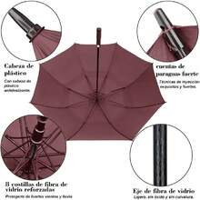 Paraguas de Golf Pro-Line de Largo Resistente al Viento construcción de Fibra de Vidrio Flexible Ligero y Resistente al Agua Paraguas de Gran tamaño,36986441 - Naranja - Ver 6