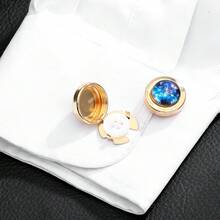 Clock Dial Pattern Button Cover , Fashionable Shirt Cufflinks, Collar Buttons, Brooch Buttons, Turtle Buttons, Sleeve Buttons, Clip Buttons, Ins Cufflinks Shirt Decoration, Fashionable And Versatile, Excellent Holiday Gifts, Deeply Loved By European And American Friends, Multiple Colors To Choose From 1PC - Nhiều màu - Xem 3