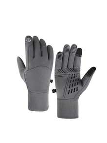 1 Pair Winter Windproof Warm Fleece Gloves, Cold-Proof Touchscreen Gloves For Outdoor Sports, Skiing, Running, Driving, Anti-Slip Gloves - Multicolor - View 9