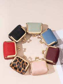 Hot New Women's Solid Jewelry Box, Ring, Necklace, Earring Storage Box, Mini Coin Wallet With Kiss Lock,For Women Travel Jewelry Case Cosmetic Organizer Mini Coin Purse Christmas Gifts Funny Gift Small Gifts Teachers Day Gift Gift For Women Makeup Bag Coin Purse Teen Girls Stuff Girly Must Girly Must Haves Personalized - Brown - View 11