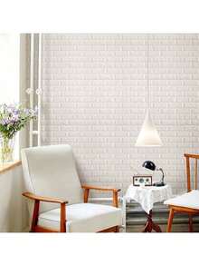 20片3D立体墙贴，易于粘贴和撕除，适用于墙纸表面，纯白色长方形自粘防水墙贴，易于清洁且可自由裁剪，适用于厨房、客厅、浴室、走廊等场所。 - 彩色 - 查看 5