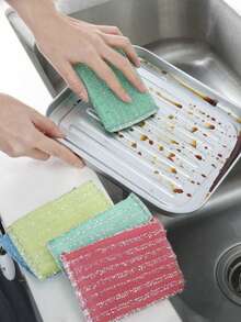 10 块洗碗海绵，家用厨房双面清洁海绵块，锅碗瓢盆清洁刷 - 混色隨機 - 查看 2