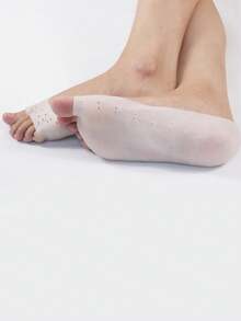 1 Pair Fish Mouth Open Design Invisible Non-Slip Comfortable Insoles, Suitable For Casual Wear, Breathable And Absorbent - White - View 2