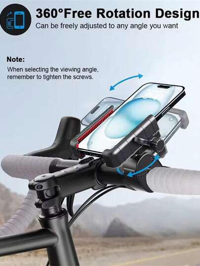 可调节防震通用自行车手机支架，适用于所有智能手机，安全可靠，适合骑行、跑步、摩托车骑行，情人节礼物