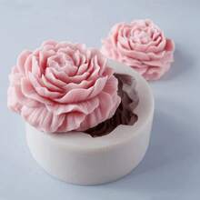 1pc Peony Flower Silicone Mold, Suitable For DIY Candle Making - Grey - View 5
