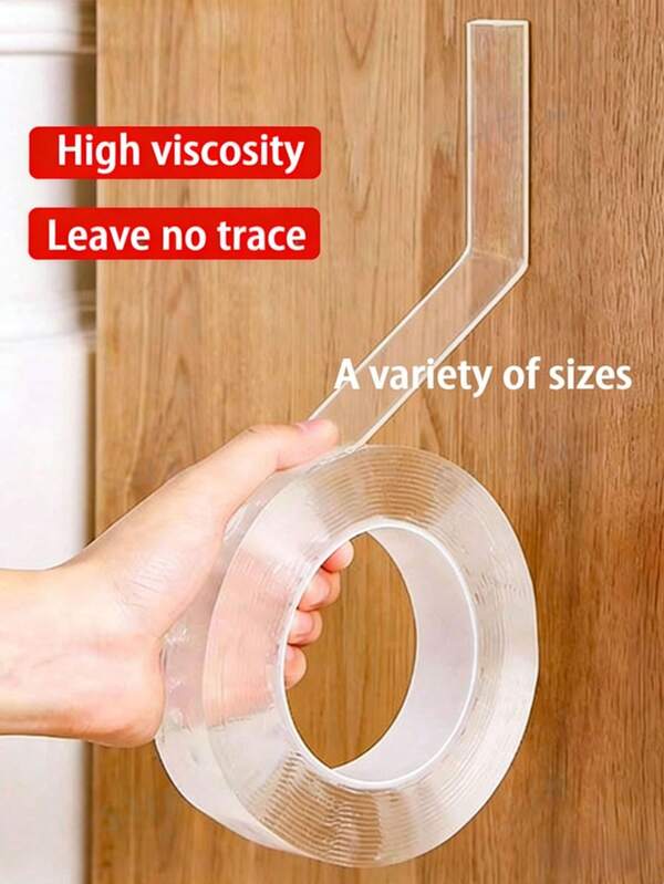 Un rollo de cinta adhesiva doble cara multifuncional y resistente, desprendible y que no deja marcas. Es adecuada para fijar alfombras, accesorios de cocina, tiras de luces LED, carteles, papel tapiz, arte de pared en lienzo, marcos, decoraciones de fiestas y bodas. Es un artículo imprescindible para la vida familiar y los viajes de negocios, y también una herramienta necesaria para el inicio del año escolar en dormitorios.