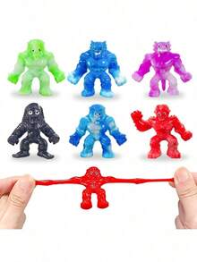 1/5/10/15/20/30/40Pcs Mini Stretch Monster Squishes Toys Random Styles,Birthday Gift,Party Gift, Sock Filler, Happy Man Toy Party Discount, Sensory Gel Toy, Autism,Elastic Toy And Good Bag Stuffers Prizes,Halloween And Christmas Gifts - Multicolor - View 4