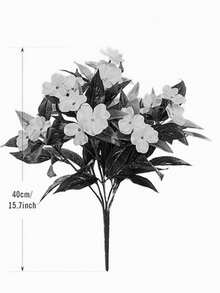1束 - 5枝/1束人造满天星，丝绸花，仿真植物，适用于家居、户外花园、门廊、室内/室外装饰、花环、婚礼花园装饰 - 白色 - 查看 3