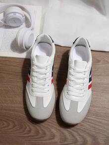 Student Fashion Lace-Up Low-Top Sneakers, Casual Campus Shoes For Teenage Girls