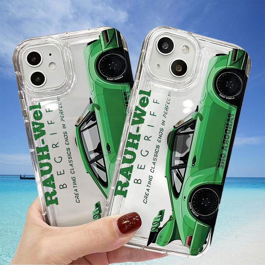 Funda para móvil Rauh-Welt Begriff con diseño artístico de coches, compatible con teléfonos , 17, 16 Pro Max, 15 Pro Max, 13 y 12. Fabricada en TPU, ofrece protección contra golpes y caídas. Un regalo perfecto para aficionados a los coches, cumpleaños, ocasiones especiales y amantes del medio ambiente. - transparente - Ver 1