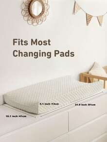 1pc Baby Changing Pad Cover (Cover Only, No Pad Included), Soft Dotted Removable & Washable Changing Table Pad Cover, Newborn Diaper Station Replacement Cover - Multicolor - View 2