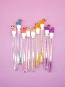 1/5/10pcs Cute Transparent Duck Eyelash Brush, Eyelash Extension Spiral Brush, Portable Tube Eyelash Brush, Crystal Handle Brush,Giveaways - Multicolor - View 5
