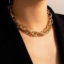European And American-Border Jewelry Fashion-Hop Short Thick Chain Geometric Necklace Metal Exaggerated Necklace - 30733-nek-g-11 - View 7