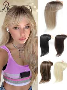 18英寸长层次感合成假发 - 金色渐变（棕色/金色），适合头发稀疏和脱发人群，增加发量，改善稀疏发际线，瞬间丰盈，佩戴舒适 - 彩色 - 查看 2